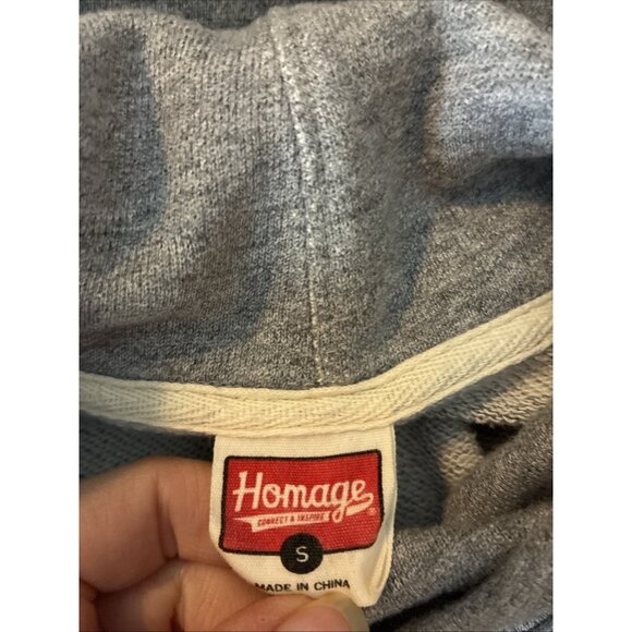 Homage Womens Size S Ohio Graphic Sweatshirt Gray Cowl Neck Pullover - Picture 6 of 7